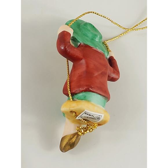 Midwest Ornament Young Girl Sitting On Swing Bisque Swinger 3" Porcelain 80's - Picture 3 of 10